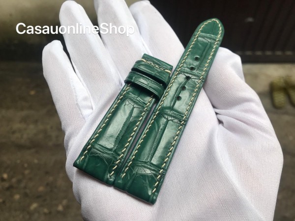 DÂY ĐỒNG HỒ HANDMADE DA CÁ SẤU CAO CẤP -HM7